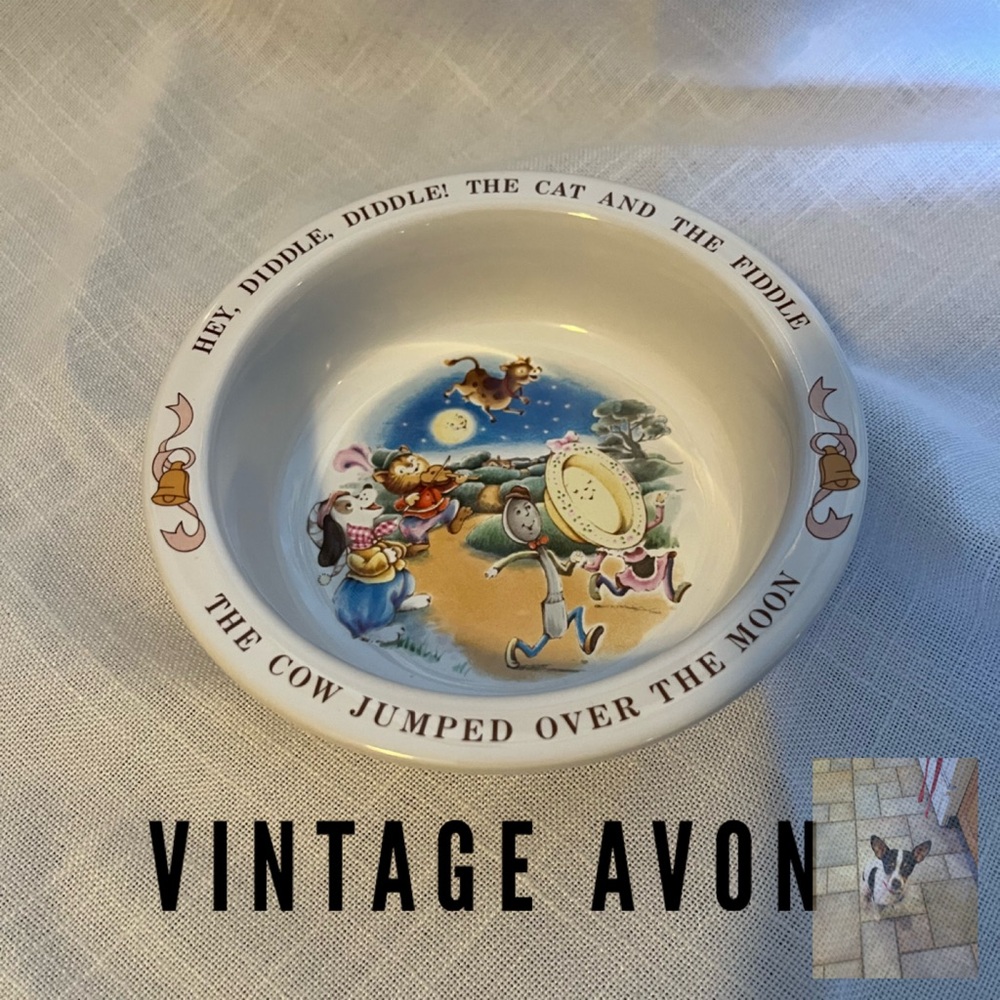 Vintage 1984 Avon Hey Diddle Diddle Ceramic Childs Dish